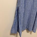 J. Jill Linen Button Down Shirt Dress Size Large Striped Midi Blue Beach Photo 3