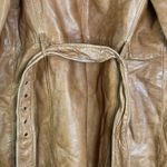 Bod Christensen 100% Leather Tan Caramel Moto Coat Belted Asymmetrical L Brown Size L Photo 14