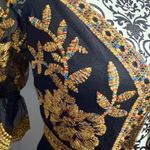 Cloud Ten  Black and Gold Embroidered Bodysuit Top Photo 3