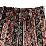 COTTON DAISY Paisley Print Blouse Top Sz L Elastic Waist Buttons Multicolor NEW Black Size L Photo 3