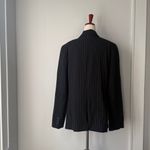 Norma Kamali  Black Pinstripe Jacket 16 Classic Rayon Blend Single Breasted Photo 2