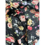 Frederick's of Hollywood Vintage Fredrick’s of Hollywood Floral Crop Tie Top Sheer Black Size Small USA Photo 5