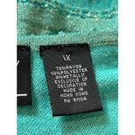 VTG Y2K Shimmery Aqua Green Beaded Detail Vneck 3/4 Sleeve Fairy Top 1x Photo 6