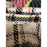 ZARA  Womens Shacket Medium M Plaid Shirt Jacket Photo 2