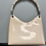 Gucci Vintage Bamboo Shoulder Bag in Grey Patent Leather Photo 4