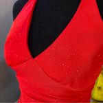 Vintage 90s/Y2k City Triangles Sparkling Cinderella Red Halter Prom Dress Photo 1