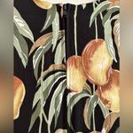 VTG Tori Richard Honolulu Hawaiian fruit dress midi maxi black green tan medium Photo 2