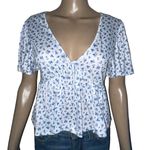 SheIn Ditsy Floral Peplum Top Photo 4