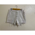 Free People We The Free Womens Shorts Cream White Cargo Button Fly Raw Hem High Rise Size 26 Photo 2