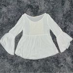 Peach Royal  White Lace Detail Top Photo 1