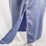 We Wore What New Cowl Neck Satin Slip Midi Dress Slate Blue Size 2 Photo 10