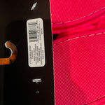 Bebe  NWT FUCHSIA rhinestone logo memory foam fur fuzzy flip flops/slippers 8 Photo 7