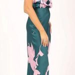 Petal and Pup Anabelle Green & Pink Floral Satin Halter Neck Midi Dress L Photo 7