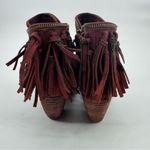 Not Rated ‎ Brown Fringe Faux Suede Booties Sz 9.5 Photo 1