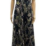 JS Collections  Draped Sleeve Cold Shoulder Embroidered Semi Formal Midi Dress 2 Photo 0