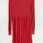 Free People Red Rain or Shine Knit Mini Dress Collared Sweater Size Large Photo 5