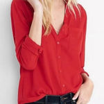 EXPRESS Portofino Red Button-Up Blouse size Medium Photo 0