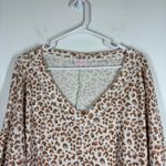 Pink Lily  Leopard Waffle Knit Top Size Medium Photo 2