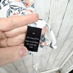 Iz Byer  Blouse Women Size Medium Button Front Off the Shoulder Top White Floral Photo 5