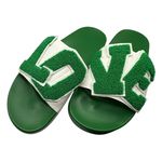 Tory Burch  NWOT Green LOVE Slide Sandals Walk on Sunshine Photo 0