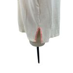 Anthropologie Maeve Louisa Peasant Top Textured Cream Neon Coral Size Medium Photo 8