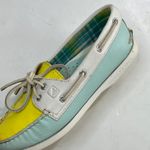 Sperry Top-Sliders Aqua Yellow Leather Boat Shoes Photo 4