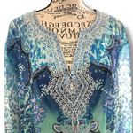 Chico's Chico’s Size 4 (XXL) Blue Embellished Pullover Tunic - Swim Cover up - Vacation Photo 2