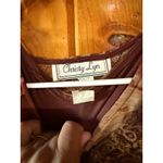 Vintage Floral Dress Set Brown Sheer Top Dress Outfit Christy‎ Lyn Size 10 Photo 5