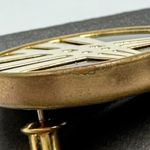 Vintage Black and Gold Button Costume Earrings Art Deco Revival 80s Photo 3