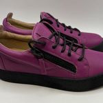 Giuseppe Zanotti Donna Leather Sneakers Womens Purpl US 9.5 EU 9.5 Made In Italy Photo 3
