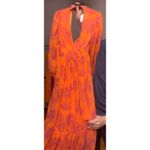 TOCCIN Palm Print Maxi in Orange, Size 2, MSRP $545 Orange Photo 15