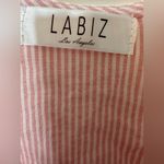 Labiz Pink Striped Seersucker Bow Top NWT Photo 4