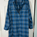 Eddie Bauer Blue Plaid Flannel Dress Photo 0