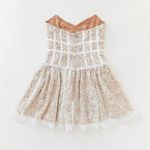 For Love & Lemons  Jelena White Tan Lace Strapless Mini Dress Women’s Size Medium Photo 13