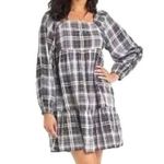 Universal Threads Universal Thread S Plaid Mini Dress Long Sleeved in Blue Photo 0