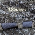 EXPRESS Black Blue Lace Floral Flat Front Shorts Pockets Size 10 Womens Photo 2
