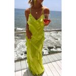 Show Me Your Mumu NEW NWT Romance Ruffle Dress Lime Small Photo 2