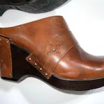 Dansko  Francine Womens Leather Wedge Clogs Heeled Shoes Slip On Brown Size 40 Photo 4