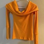 We The Free Orange Free People Long Sleeve Off the Shoulder Shirt Photo 0