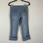 Y2K Angels Junior 9/ Women's 6 Light Wash Butterfly Embellished Capri Jeans Blue Photo 7