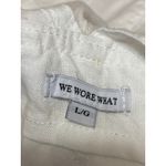 We Wore What  100% Linen Women's White Sleeveless Playsuit Overalls Romper Shorts L Photo 2