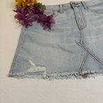 American Eagle Jean Skirt Women 6 Denim Raw Hem Distressed Short Light Wash AE # Photo 3