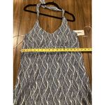 Krimson Klover Piper geo print mini halter Dress Blue and white built in bra L Size L Photo 4