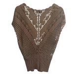 BCBG MaxAzria Womens Y2K Open Knit Crochet Sweater Sz L Boho Hippie Fairy Grunge Photo 2