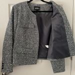 Banana Republic  Tinsel Tweed Silver Blazer Size XL NWOT Classic Work Black Tie Photo 8
