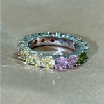 NWOT Power of Three RAINBOW multicolored CZ ETERNITY RING in 7 Red Photo 4