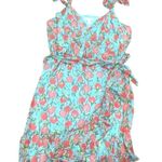 LC Lauren Conrad Pomegranate Print Faux Wrap Dress Photo 1