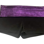 PINK - Victoria's Secret VS PINK Yoga‎ Shorts Foldover Black Purple Snake Animal Print Y2K Vtg Size M Photo 0