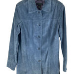 Classiques Entier Suede Jacket Button Front Vintage Blue Size L Photo 0