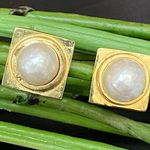 Vintage Signed LES BERNARD Designer Pearl Gold Photo 0